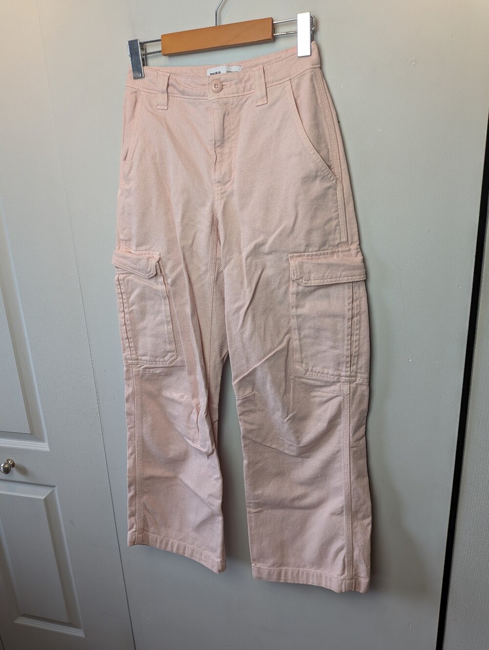 ARITZIA TNA Cargo Wide Leg Women Pants Pink Size 00 100% Cotton